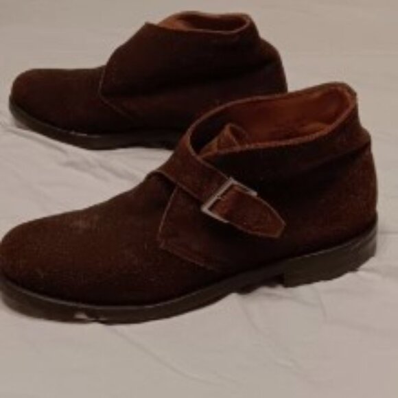 Alan McAfee brown Suede Chukka Boots Men's 12 with Buckle Closure Sophisticated - Picture 3 of 12